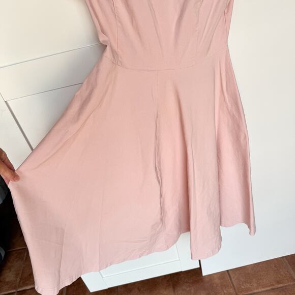 Gown Town Vintage Inspired Swing Dress, Midi, Pink Medium 1950s Bow Neck - Picture 6 of 14